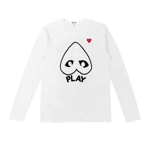 CDG Play Heart Logo Long Sleeve T-Shirt