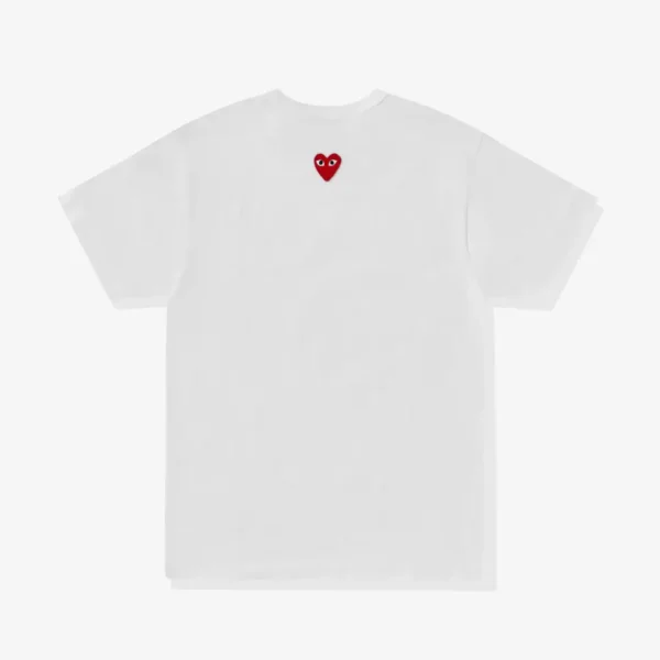 CDG Play Unisex Reverse Red Heart T-Shirt White
