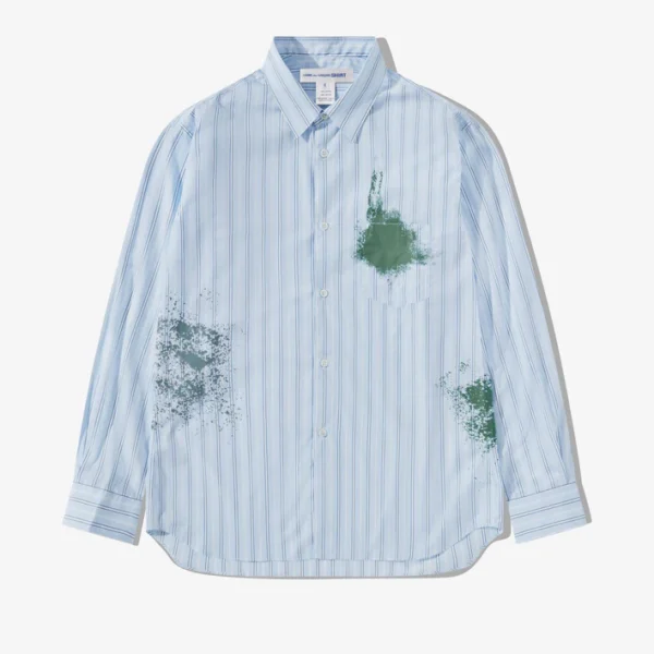 CDG SHIRT Men's Cotton Poplin Garment Printed Shirt Stripe