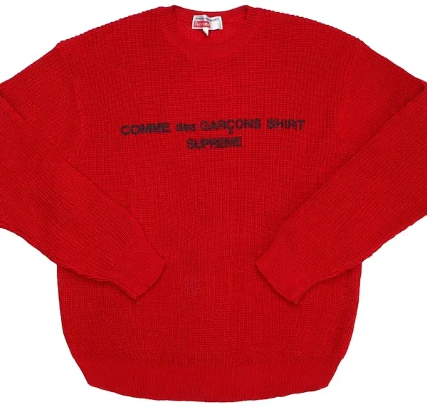 Comme des Garcons Red Knit Sweater